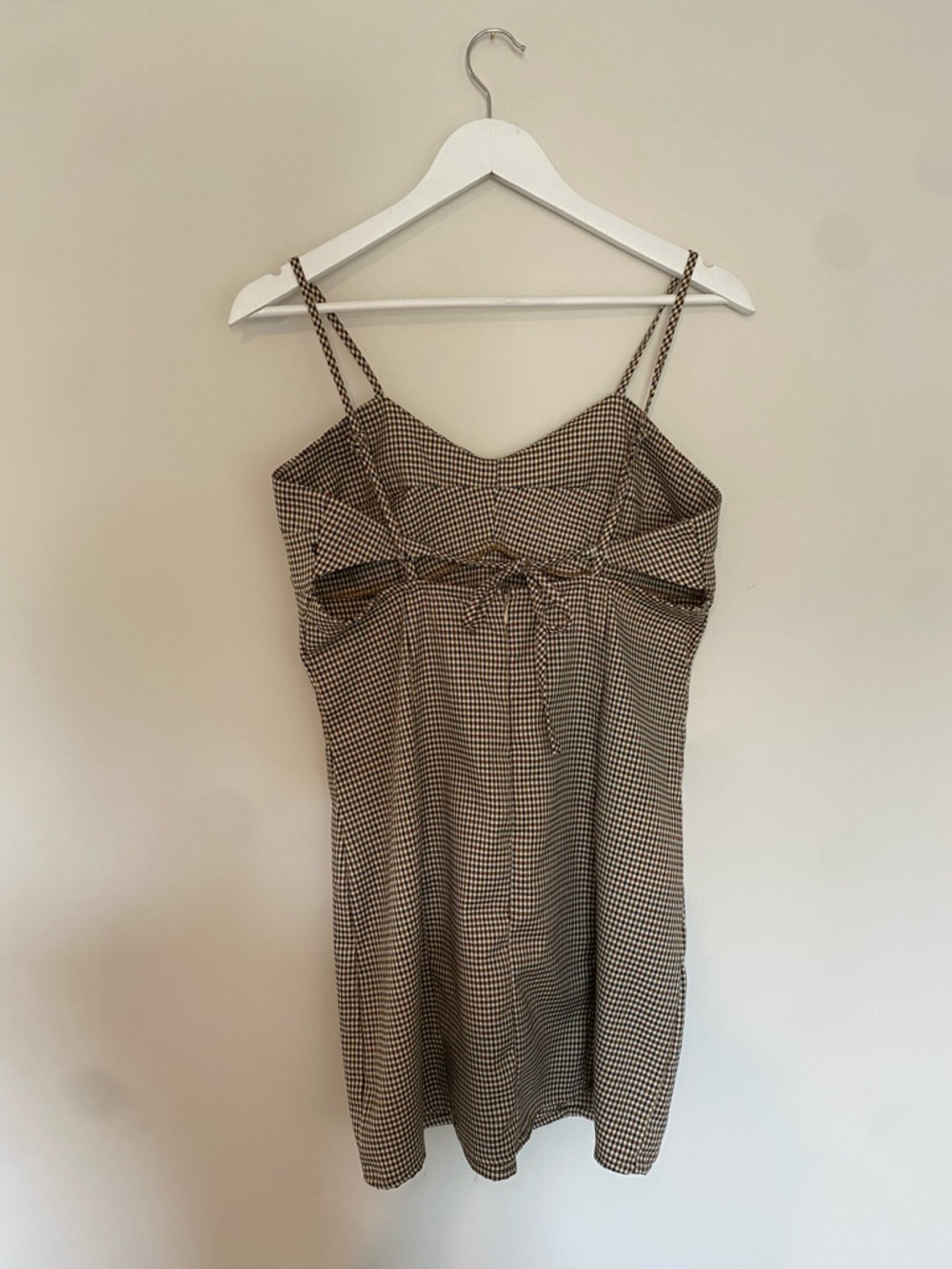 Gingham/Plaid Dress in Brown and Cream - Picture 2 of 6